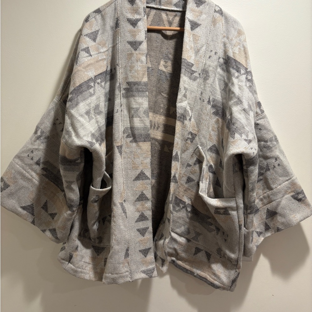 XL Handmade jacket - abstract pattern with two pockets